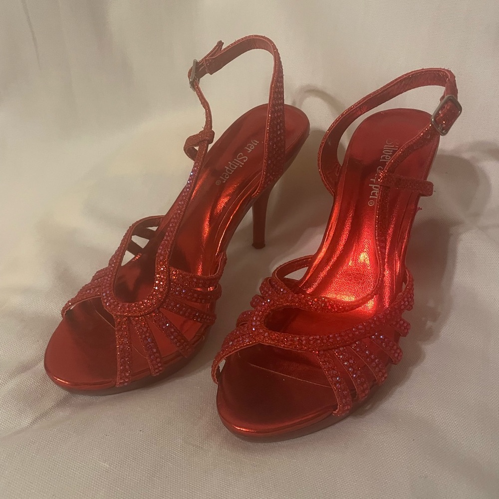 Sparkly Red Heels. Size 6. Only Worn Once. Brand … - image 3